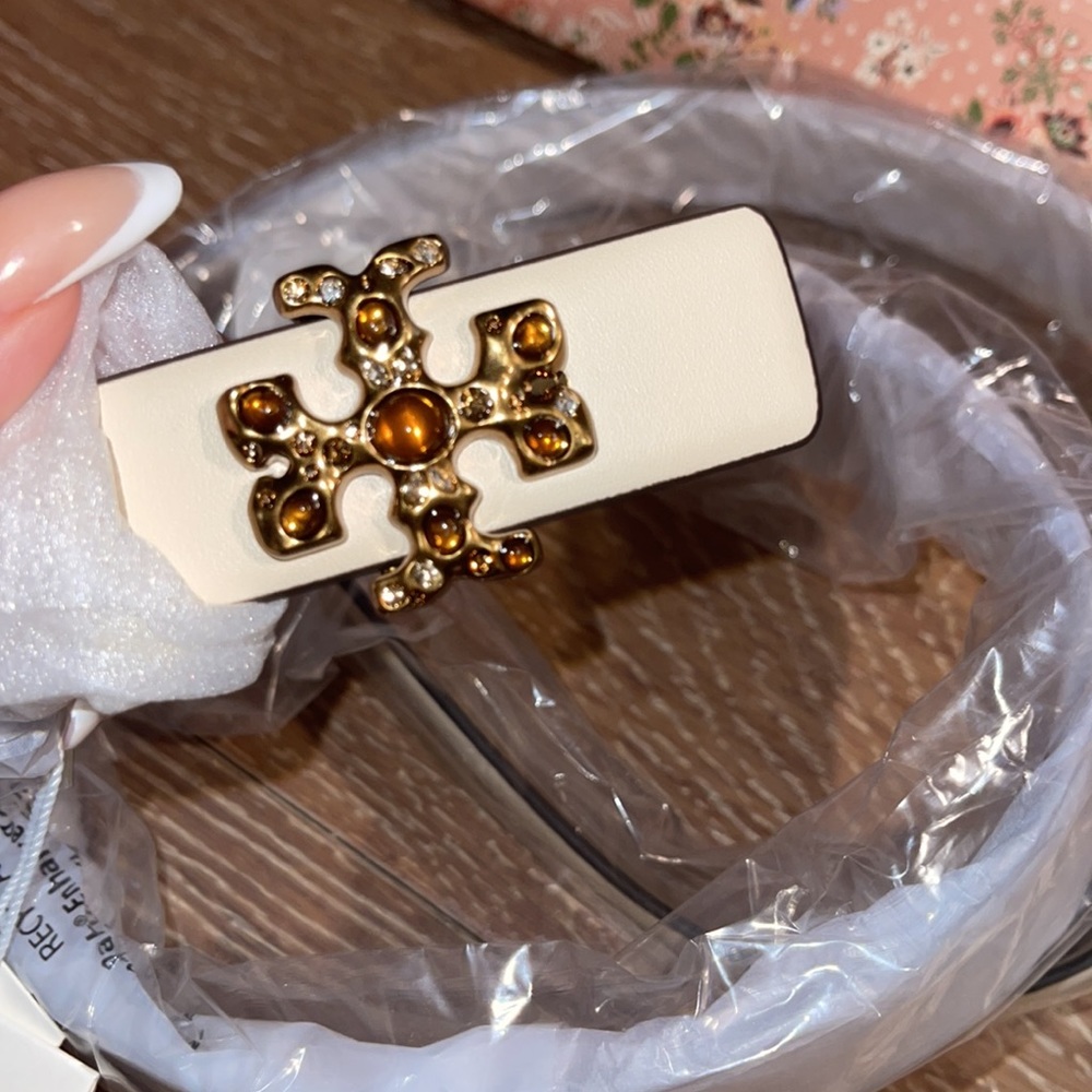 Tory Burch Kira 1 inch Embellished Logo Belt BRAND NEW WITH TAGS!!